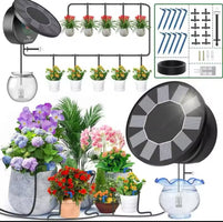 Solar Drip Irrigation System, Automatic Watering System with 2200mAh Battery and 6 Timer Modes for Potted Plants Drip Irrigation