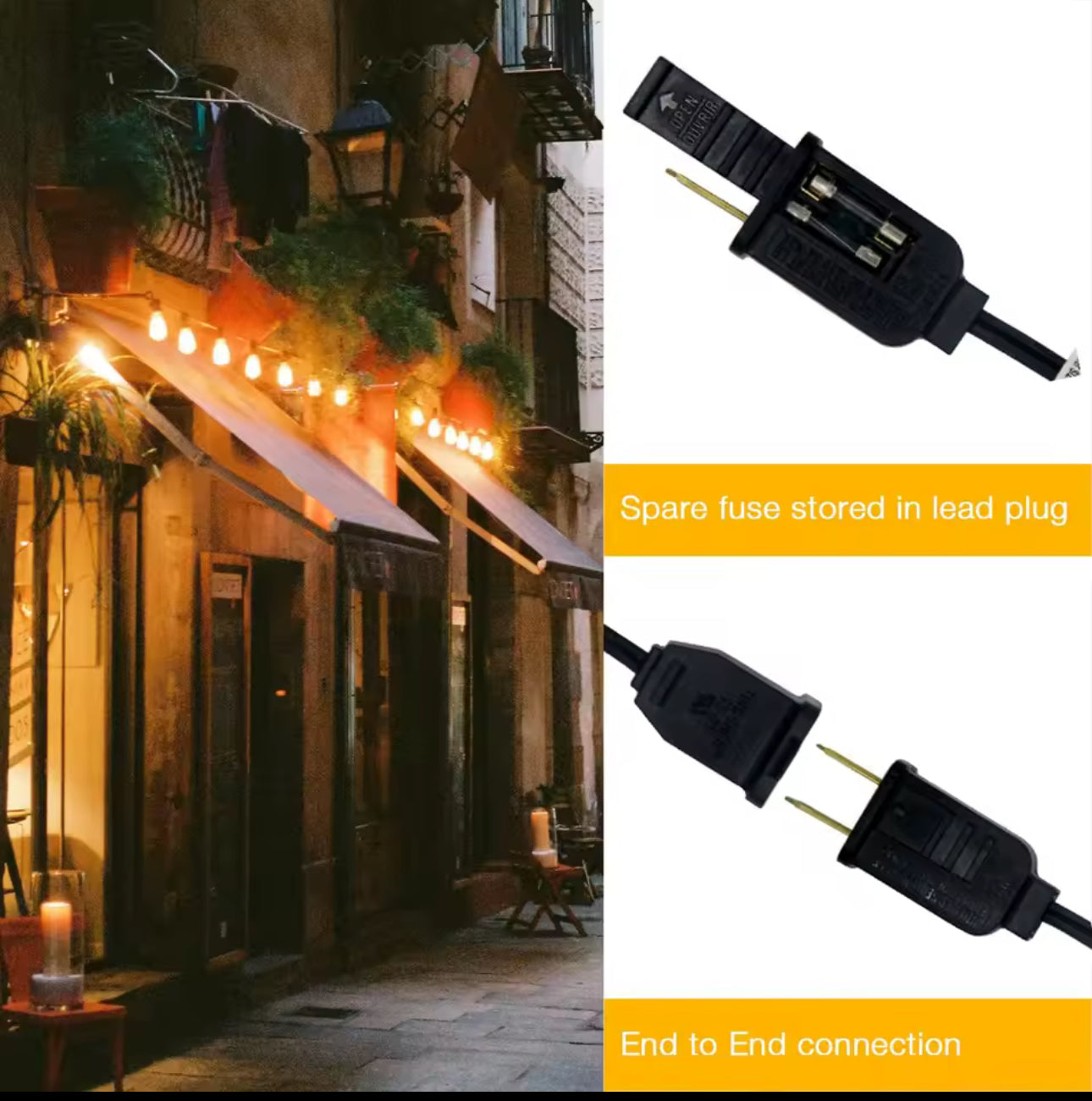 100ft Outdoor String Lights Waterproof, ST38 Globe Led Patio Lights with 24 Edison Vintage Bulbs, Connectable Outdoor Lights