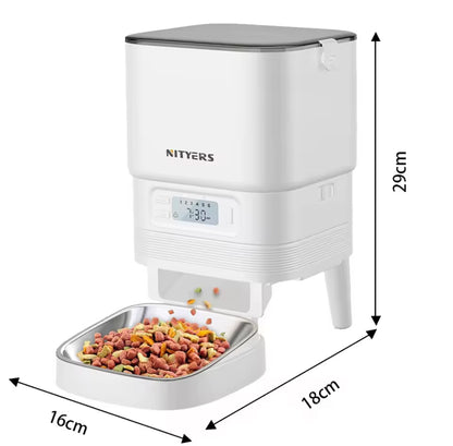 Furpipi Automatic Cat Feeders with Key Contol SUS ABS 8L Large Capacity Pet Smart Feeder Automatic Cat Dog Food Dispenser