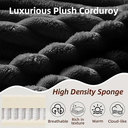 [3 Packs Shipped]  132-inch U-Shaped Sectional Corduroy Sofa - Modern and Soft for Living Room, Comfortable, No Assembly Required, Popular Boneless Sectional Sofa for Multiple People