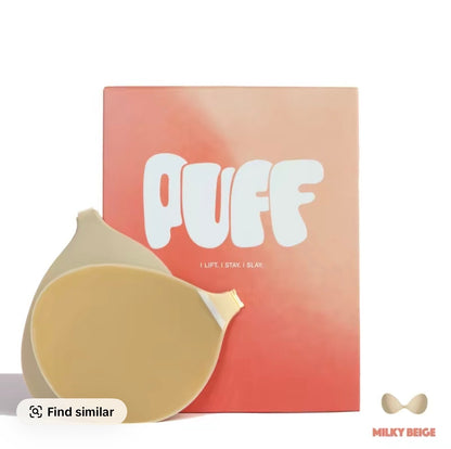 Puff #1 Push-up Sticky Bra – Waterproof & Sweat-proof,  Portable, Reusable, Washable, Essential for Travel Women's Wear with Storage Board & Replaceable Adhesive Pads