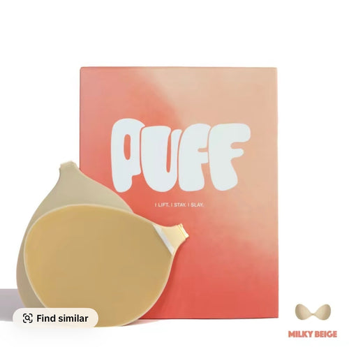 Puff #2 Push-up Sticky Bra – Waterproof & Sweat-proof, Portable, Reusable, Washable, Essential for Travel Women's Wear with Storage Board & Replaceable Adhesive Pads
