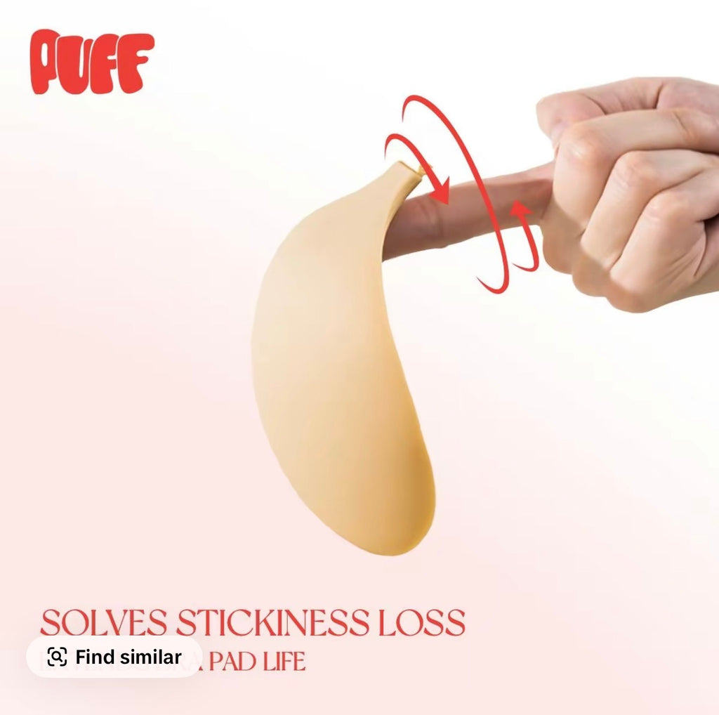 Puff #2 Push-up Sticky Bra – Waterproof & Sweat-proof, Portable, Reusable, Washable, Essential for Travel Women's Wear with Storage Board & Replaceable Adhesive Pads