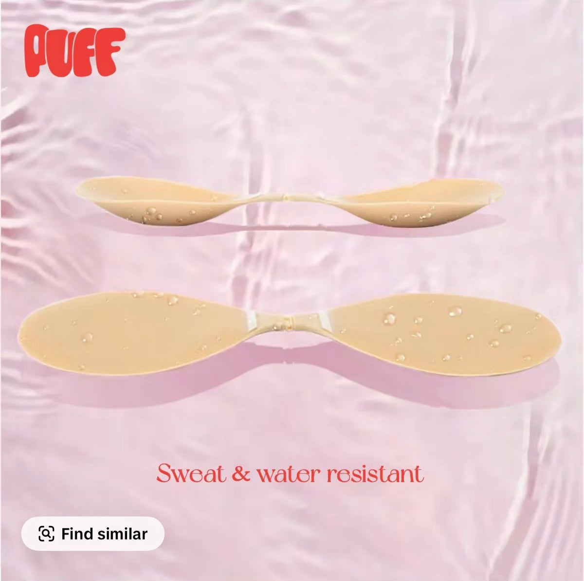 Puff #1 Push-up Sticky Bra – Waterproof & Sweat-proof,  Portable, Reusable, Washable, Essential for Travel Women's Wear with Storage Board & Replaceable Adhesive Pads