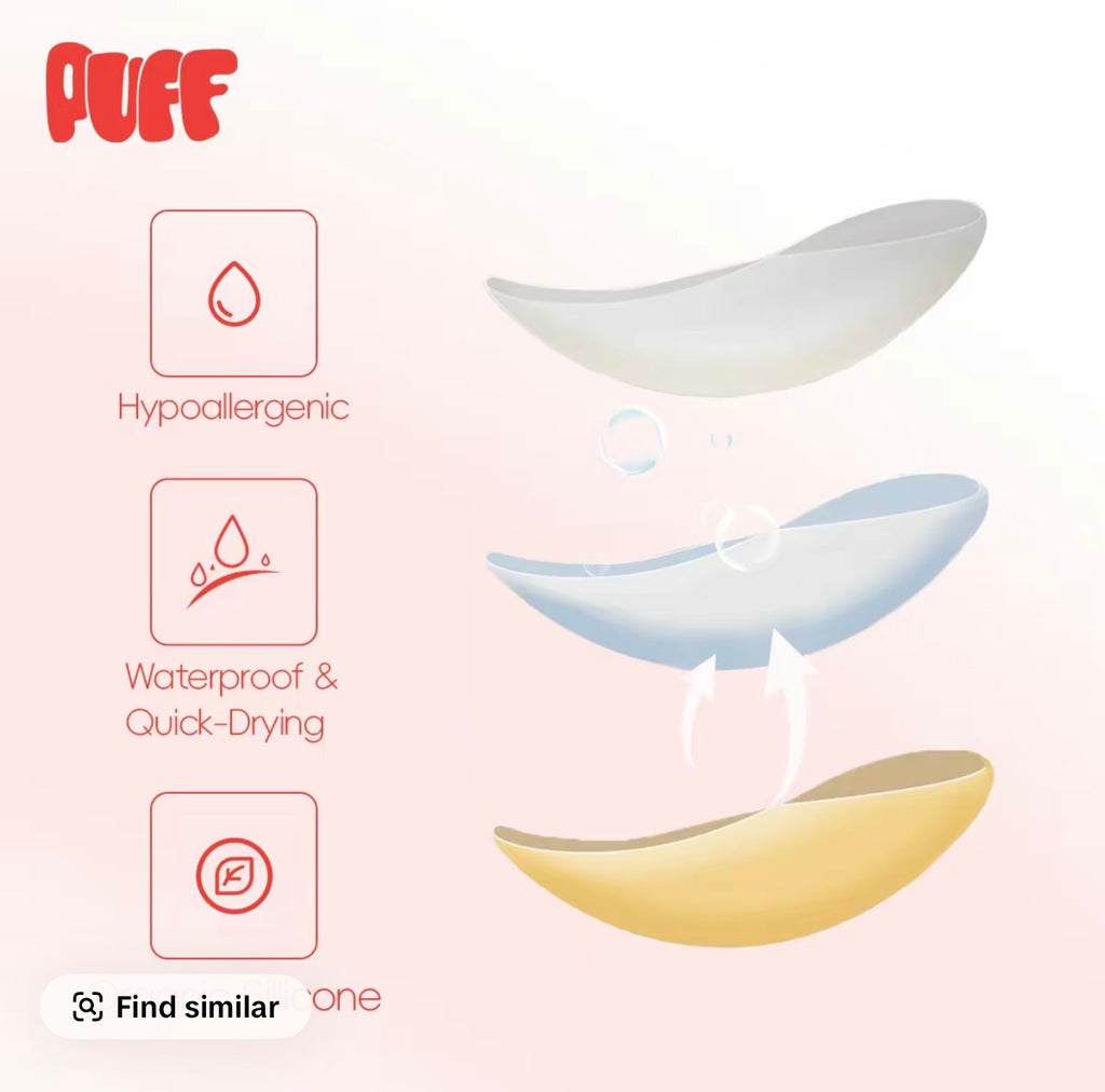 Puff #2 Push-up Sticky Bra – Waterproof & Sweat-proof, Portable, Reusable, Washable, Essential for Travel Women's Wear with Storage Board & Replaceable Adhesive Pads