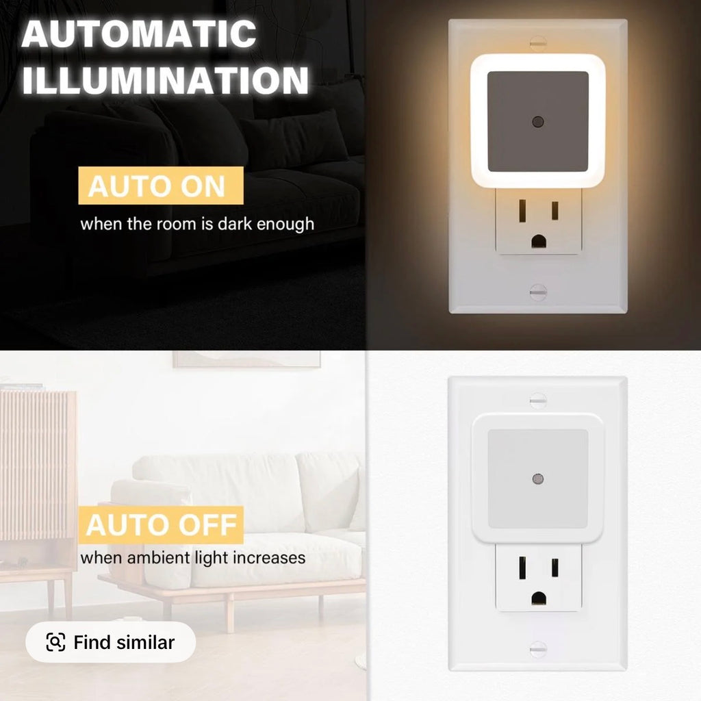 6 PCS LED Night Lights, Plug And Play Design Portable Night Lights, Auto Sensor Switch, Hallway Bedroom Night Lights Home Decor