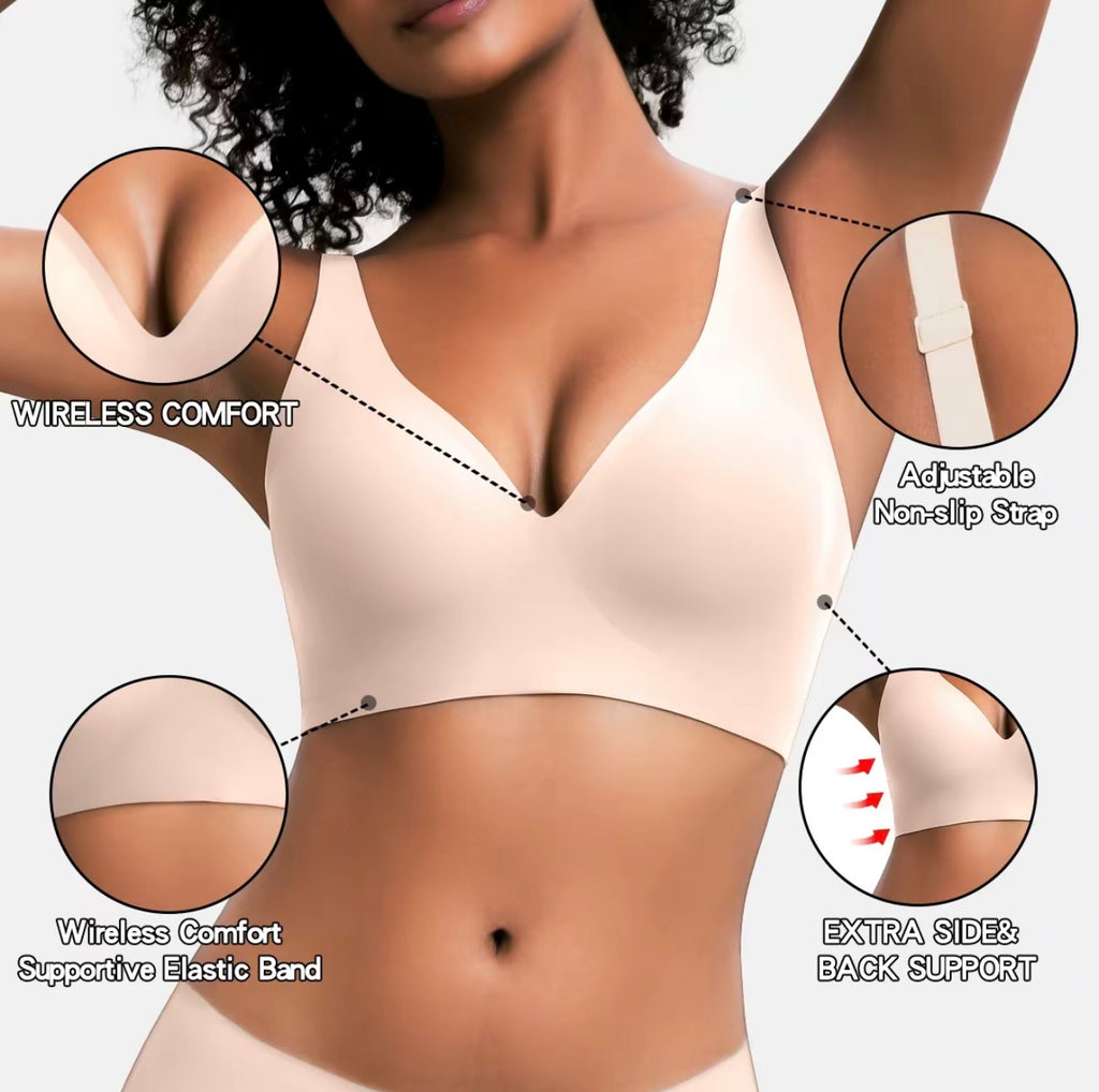 Leopard Print Bra Women Wireless Jelly Support Full-Cup Bra Seamless Invisible Comfortable Breathable Daily Wear Top Underwear