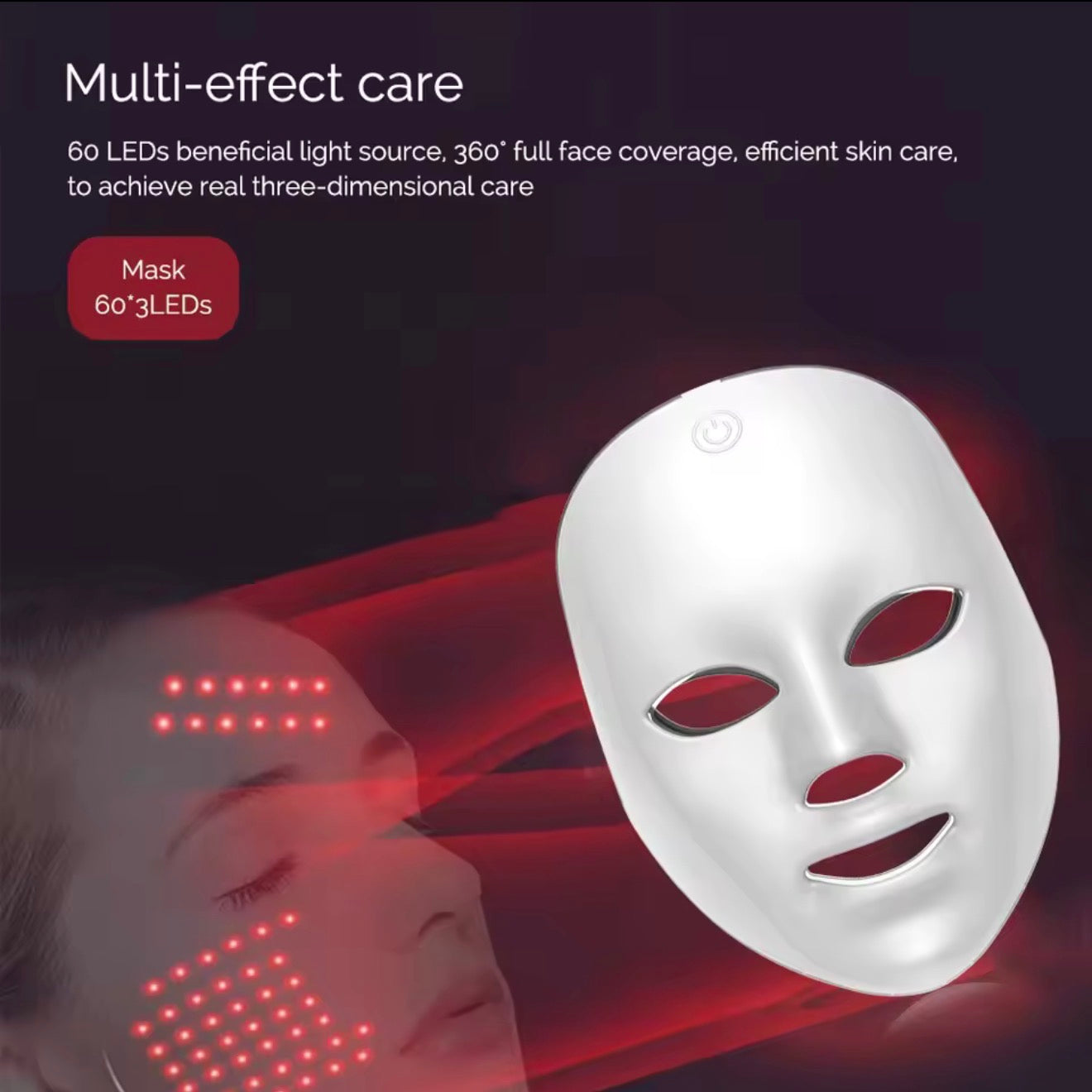ProGlow 7-Color LED Red Light Therapy Face Mask