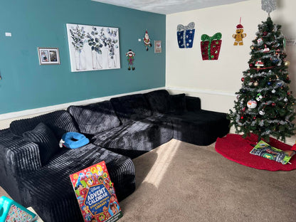 [3 Packs Shipped]  132-inch U-Shaped Sectional Corduroy Sofa - Modern and Soft for Living Room, Comfortable, No Assembly Required, Popular Boneless Sectional Sofa for Multiple People